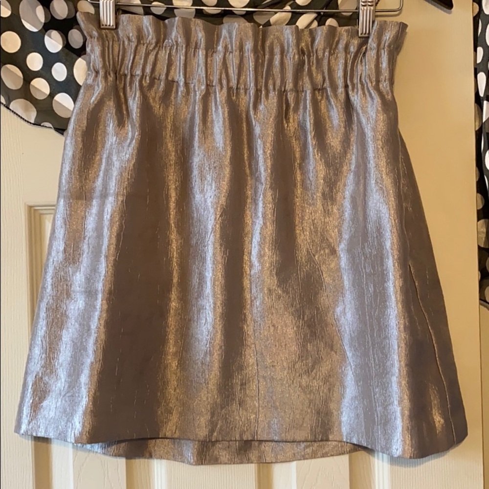Sliver metallic paper bag skirt